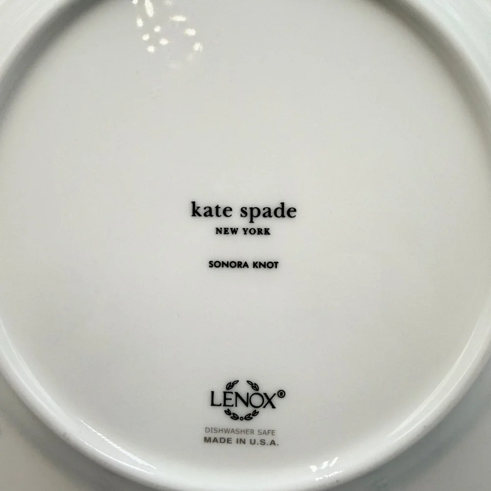 Kate Spade Lenox Sonora Knot Salad Plates Set of 4 USA 8 1/4 in. Discontinued